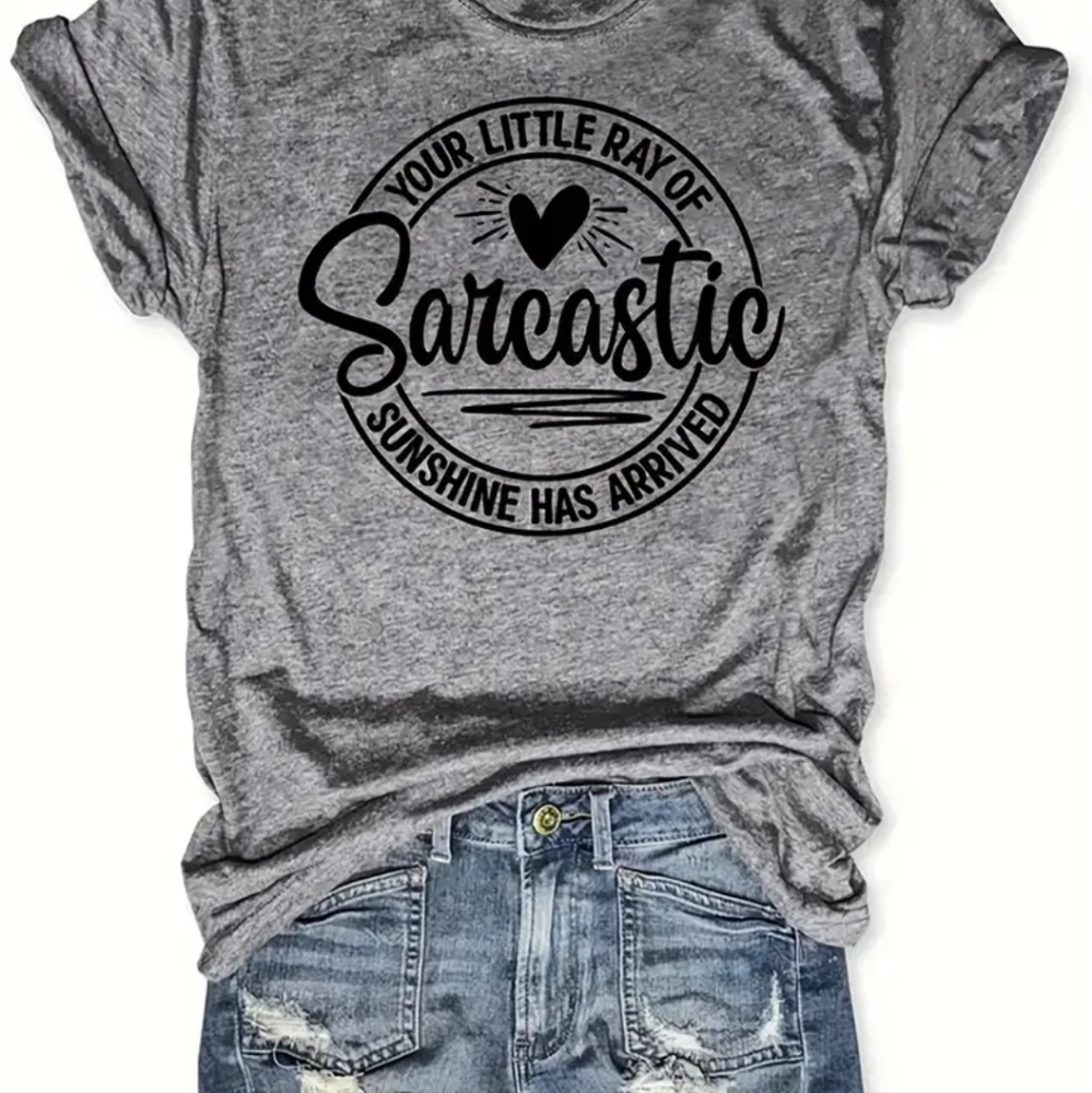 SARCASM Tee Women's Crew Tshirt Size M Sarcastic